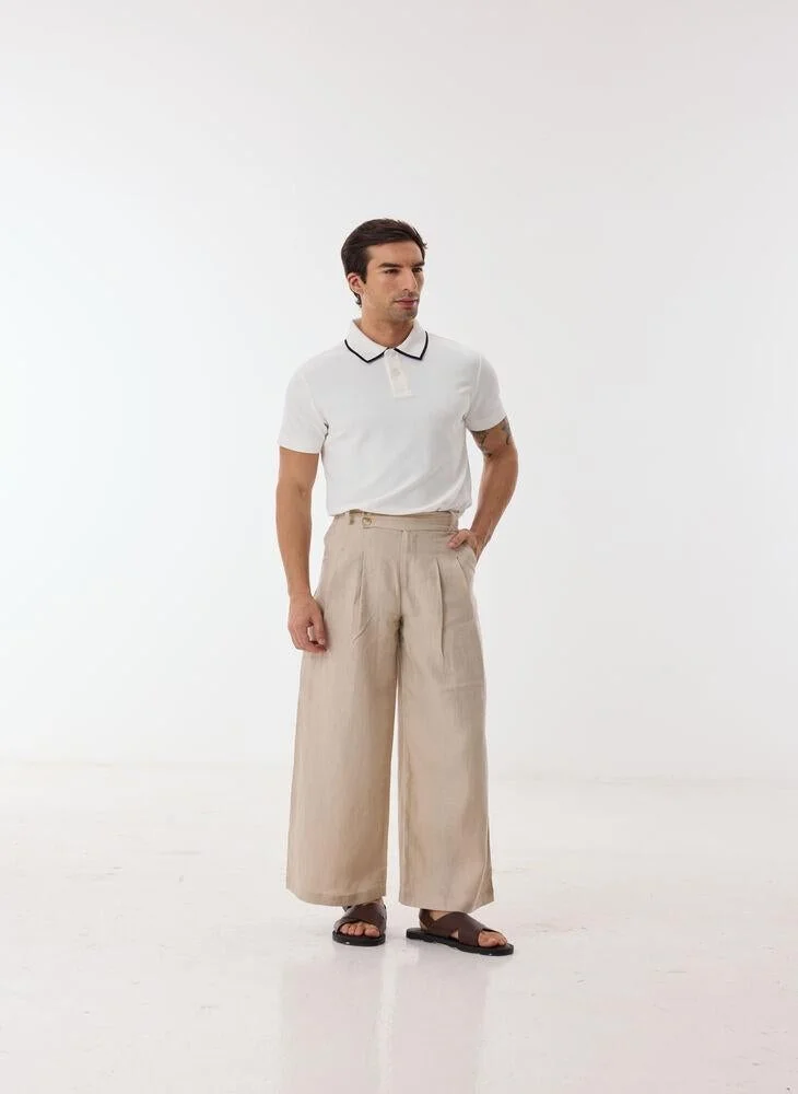 Ashita Fernandes  Faris Men’s White Cotton Blend Polo T-Shirt – Relaxed Fit, Solid, Lightweight Smart Casual Wear for Men | Best Price UAE
