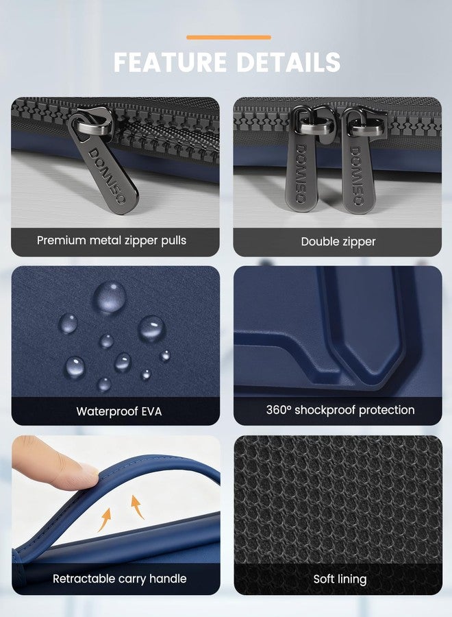DOMISO 14" Laptop Protective Case with Handle Shockproof Waterproof EVA for ThinkPad E480/Yoga 920 14"/Microsoft Surface Book 13.5"/HP Pavilion 14/Stream 14 (Dark Blue) - Image 5
