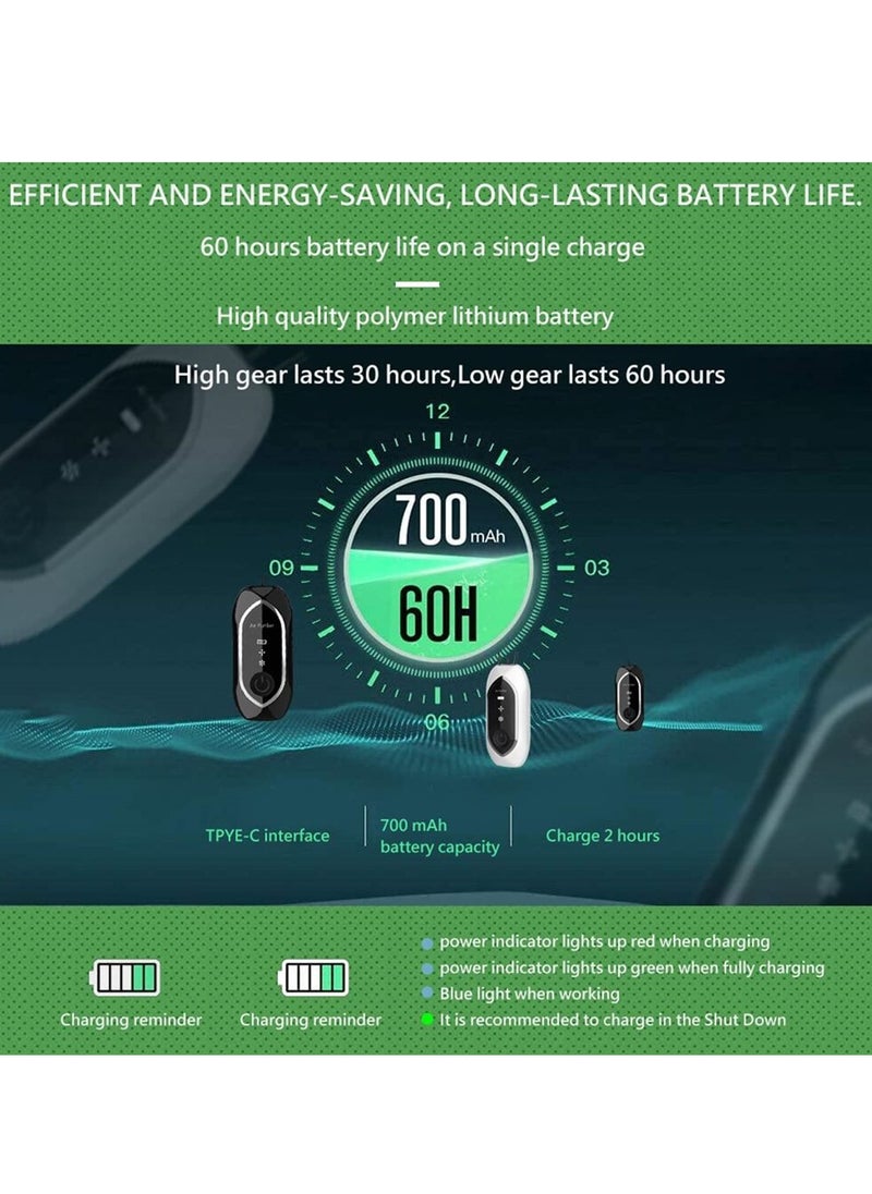 Generic Wearable Air Purifier Necklace, Personal Air Purifier, USB Rechargeable Travel Size Air Purifier, Portable Mini Air Ionizer for Car, Airplane, Office, Bedroom and Travel, Home 2 Gears (Black)  - Image 5
