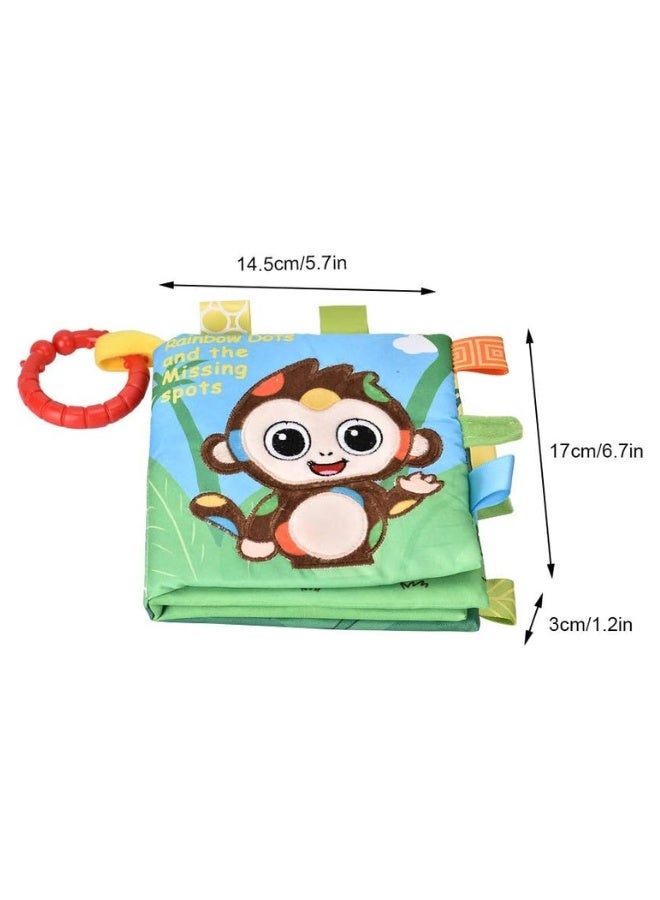 DAT Soft Cloth Baby Book, Built-In Sounder + Tear-Resistant Cotton Thread Stitching, Monkey 4 Pages,Sensory Story Book for Babies 6+ Months - Image 5