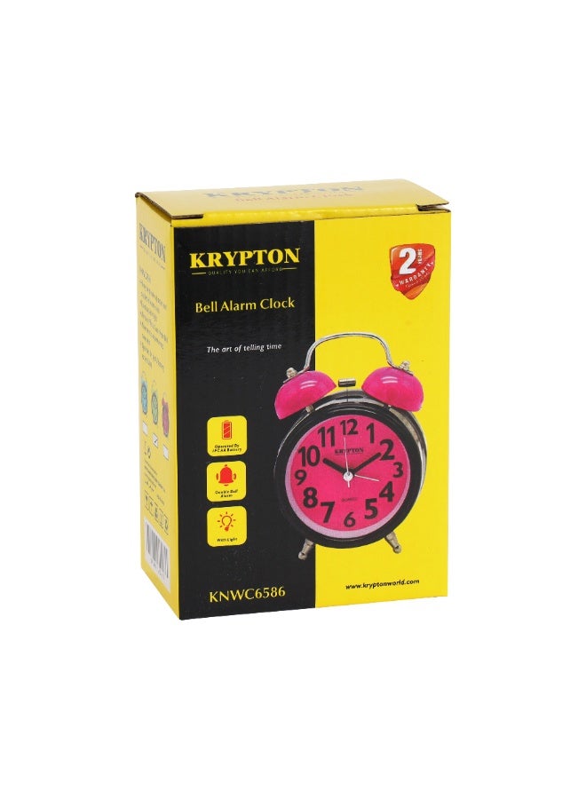 KRYPTON Analog Alarm Clock for Heavy Sleepers – Twin Bell Design, Bright Night Light, Compact and Portable – Black and Green - Image 3