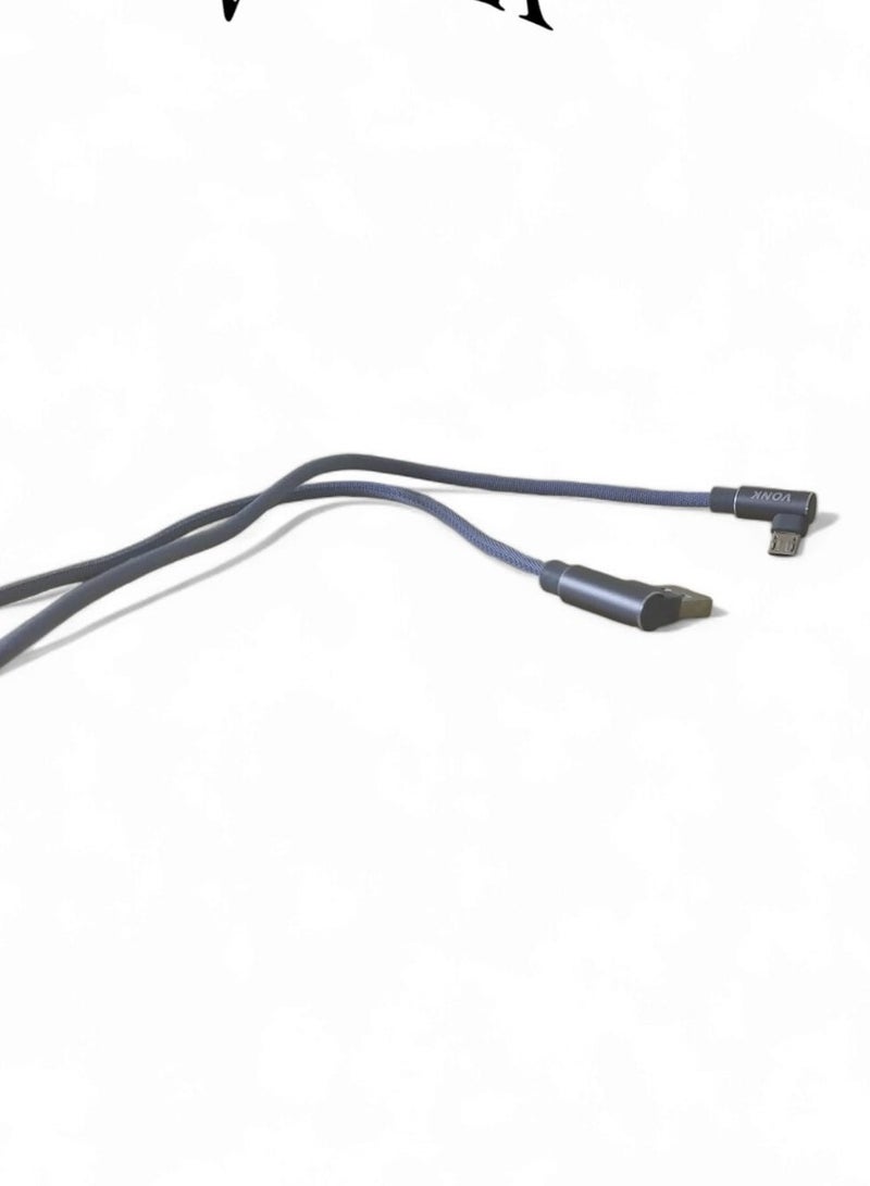 فونك كابل شحن ونقل بيانات سريع 2 أمبير من فونك بمنفذ ميكرو يو إس بي - رمادي - Image 1