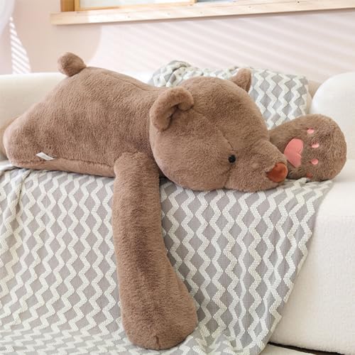 SNOWOLF Weighted Bear Stuffed Animals 236 Brown Bear Plush Throw Pillow Super Cute Kawaii Plushie Toys Gifts for Boys Girls Adults 60cm Brown - Image 1