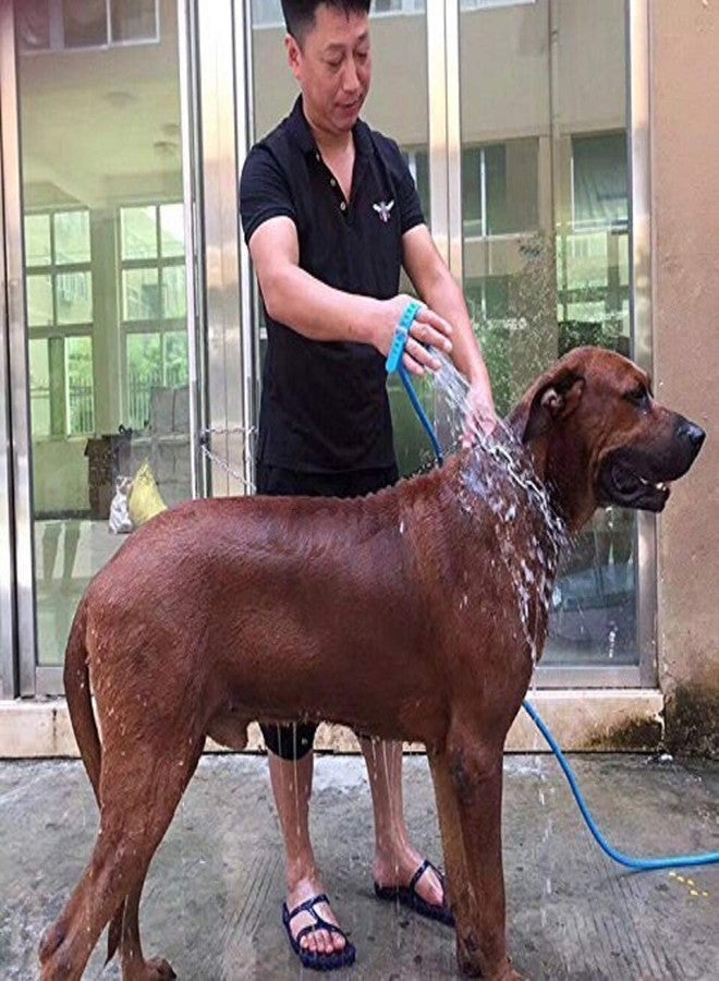 LOMESH Pet Bathing Tool Shower Sprayer and Handheld Massage Scrubber for Dog Cat Bath (Blue, Standard Size) - Image 3