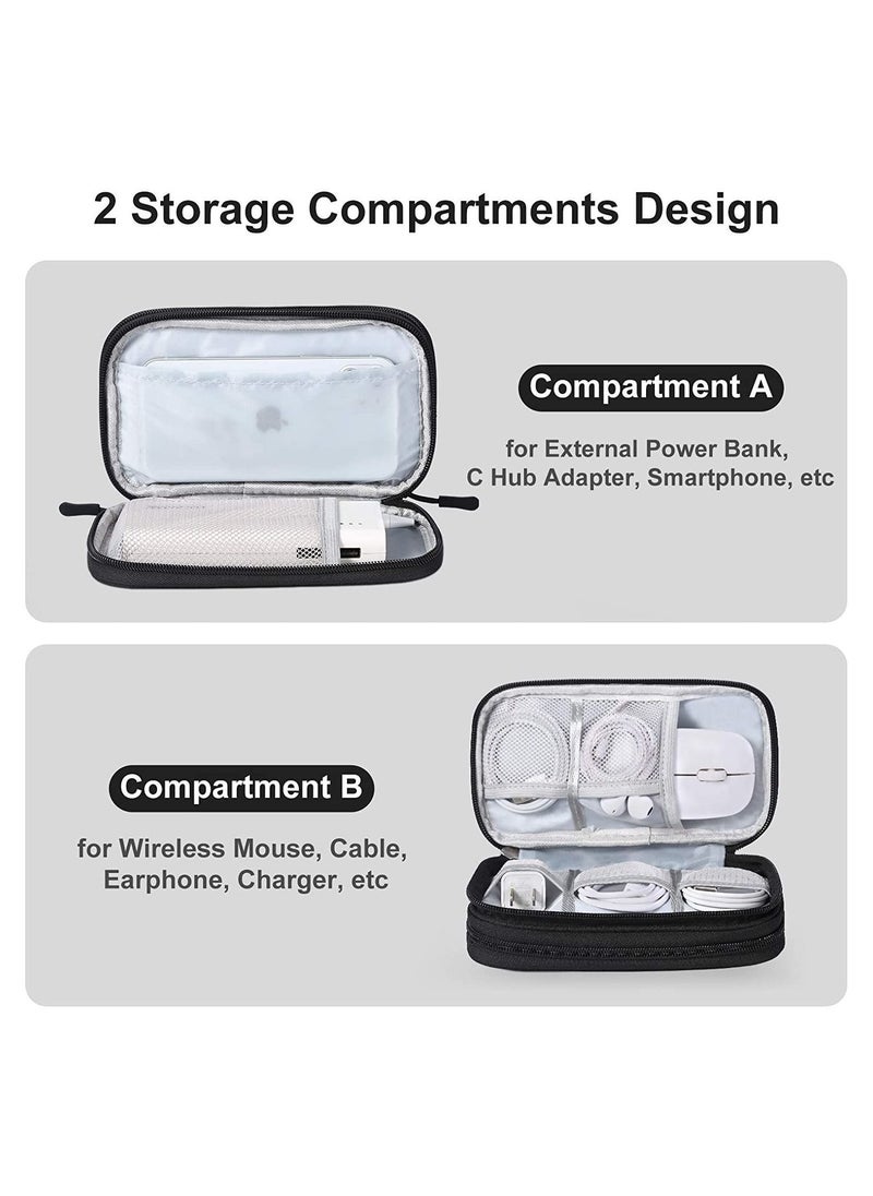 Y&D Electronics Accessories Organizer Small Carrying Case Bag Portable Cable Storage Pouch Travel Gadgets for Keeping Power Cord Charger Cables Wireless Mouse  - Image 2
