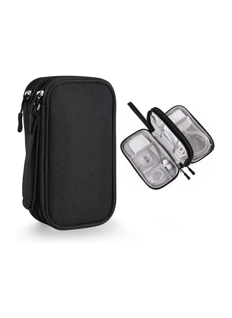 Y&D Electronics Accessories Organizer Small Carrying Case Bag Portable Cable Storage Pouch Travel Gadgets for Keeping Power Cord Charger Cables Wireless Mouse  - Image 1