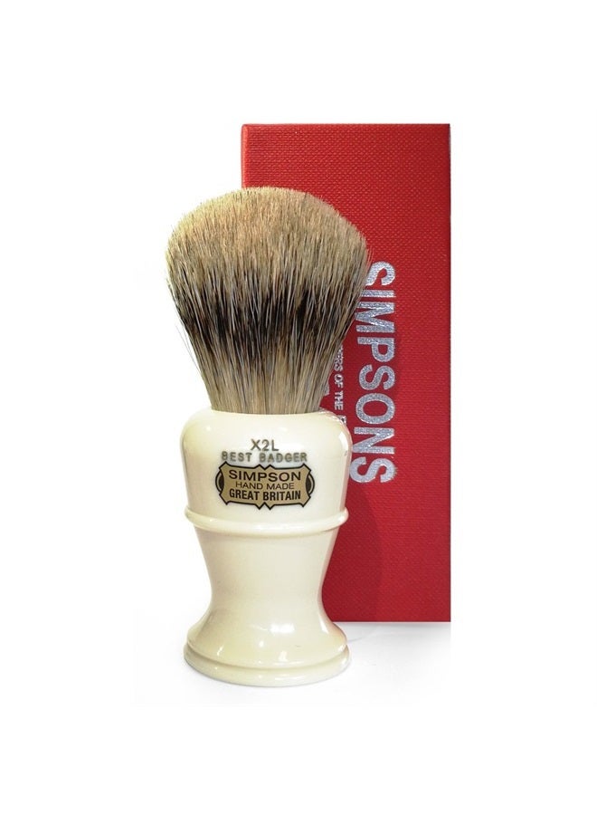 Colonel X2L Best Badger Brush- Simpson Shaving Brushes - Faux Ivory Handle