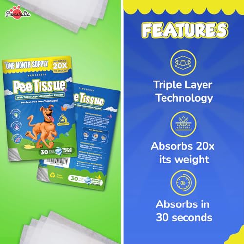 Pawsindia Pet Training Pads | Pee & Potty Pads for Puppy & Dog | Pee Mat for Dogs | Leak-Proof Quick Dry Design | Heavy Duty Absorbency | Odor Neutralizer | Triple Layer Design (40x15cm - 30Pcs) - Image 2