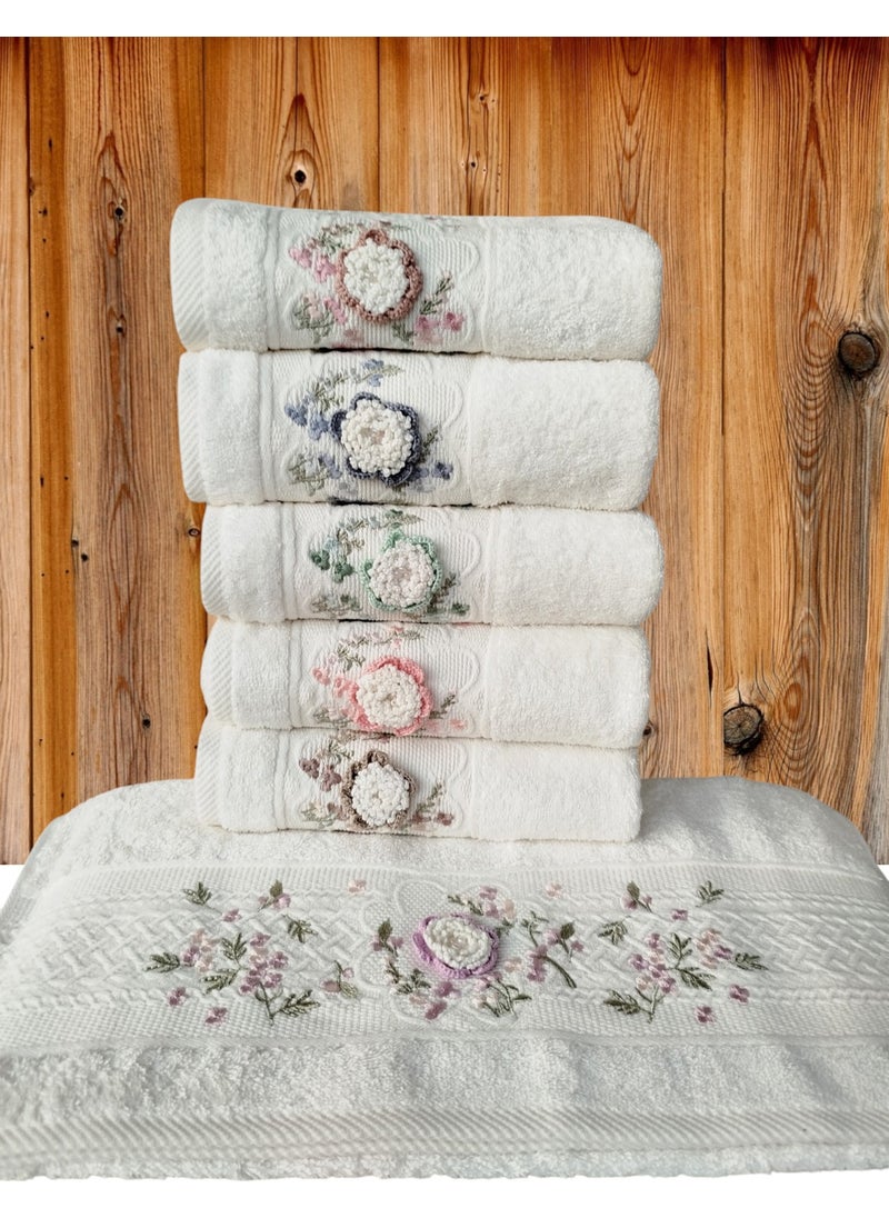 FIESTA Elegance Series Bamboo Cream Handmade Boxed 6 Pieces 50 x 90 cm  - Image 1