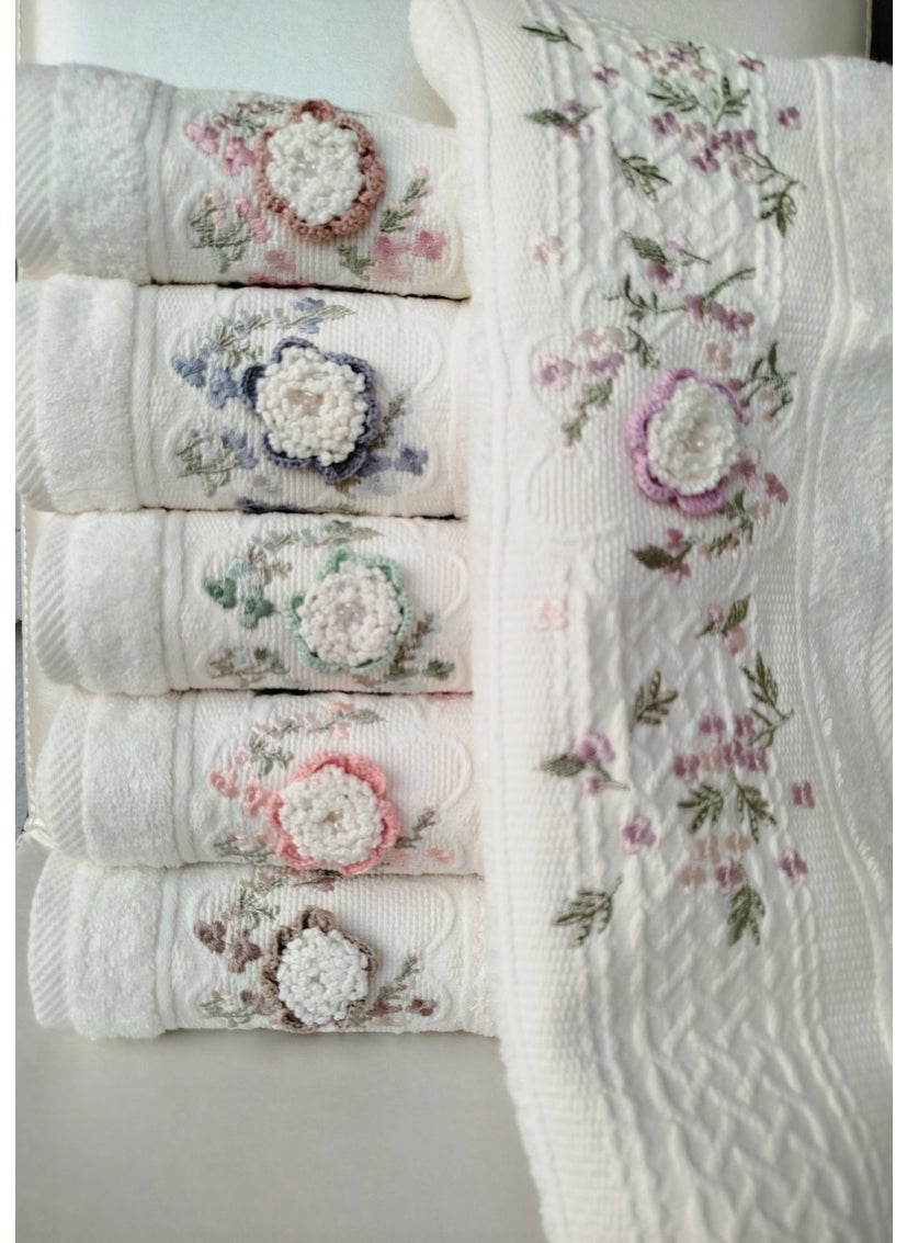 FIESTA Elegance Series Bamboo Cream Handmade Boxed 6 Pieces 50 x 90 cm  - Image 2
