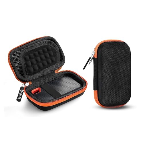 Gadgetbite EVA SSD Case Cover Compatible for San-Disk Extreme Pro/San-Disk Extreme Portable External SSD 500GB-2TB, Travel Case Protective Cover Storage Bag (Orange) - Image 1