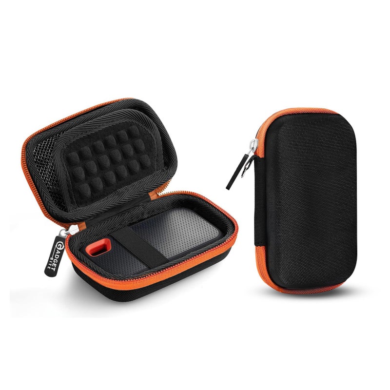Gadgetbite EVA SSD Case Cover Compatible for San-Disk Extreme Pro/San-Disk Extreme Portable External SSD 500GB-2TB, Travel Case Protective Cover Storage Bag (Orange) - Image 5
