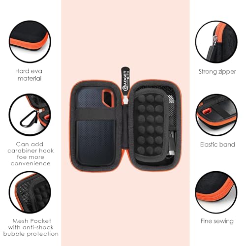 Gadgetbite EVA SSD Case Cover Compatible for San-Disk Extreme Pro/San-Disk Extreme Portable External SSD 500GB-2TB, Travel Case Protective Cover Storage Bag (Orange) - Image 2