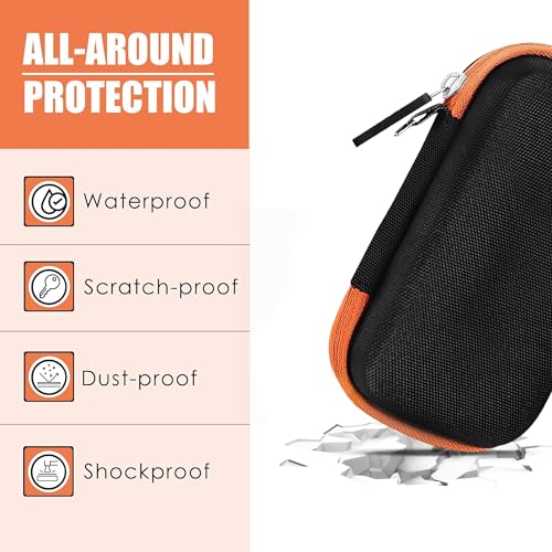 Gadgetbite EVA SSD Case Cover Compatible for San-Disk Extreme Pro/San-Disk Extreme Portable External SSD 500GB-2TB, Travel Case Protective Cover Storage Bag (Orange) - Image 3