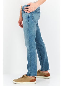 Selected Homme Men Straight Fit Washed Stretchable Denim Jeans, Light Blue  - Image 2