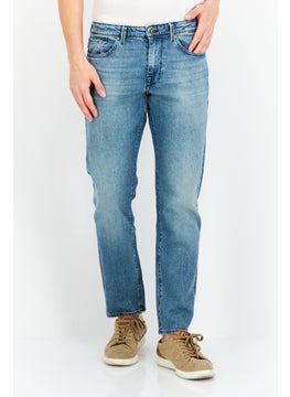 Selected Homme Men Straight Fit Washed Stretchable Denim Jeans, Light Blue  - Image 1