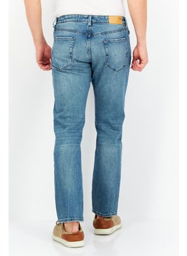 Selected Homme Men Straight Fit Washed Stretchable Denim Jeans, Light Blue  - Image 3