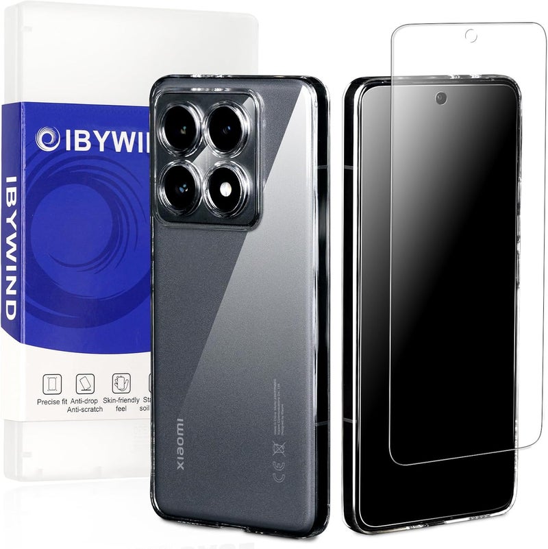 Ibywind Case For Xiaomi 14T Pro 5G, With 1 Pc Case And 1 Tempered Glass Screen Protector Transparent, Camera Protection, Anti-Yellowing - Image 1