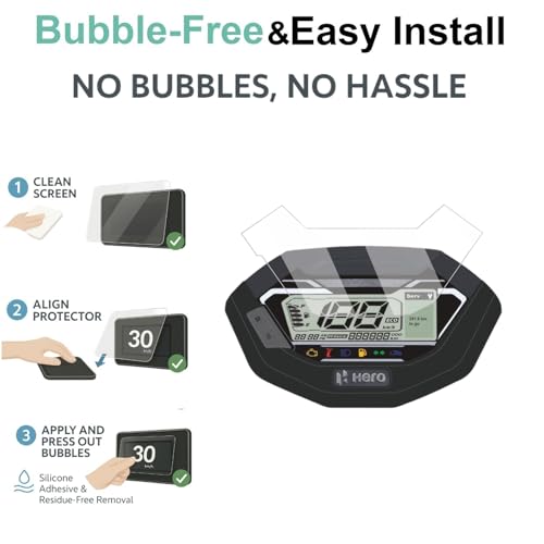 Wisely Premium Screen Guard for HERO XOOM 125 ZX & VX (2025) Scooter - Display Digital Meter Protector - HD Clear, Full Cover - Easy Installation Kit - Xoom125 Instrument Cluster Accessories - Image 5