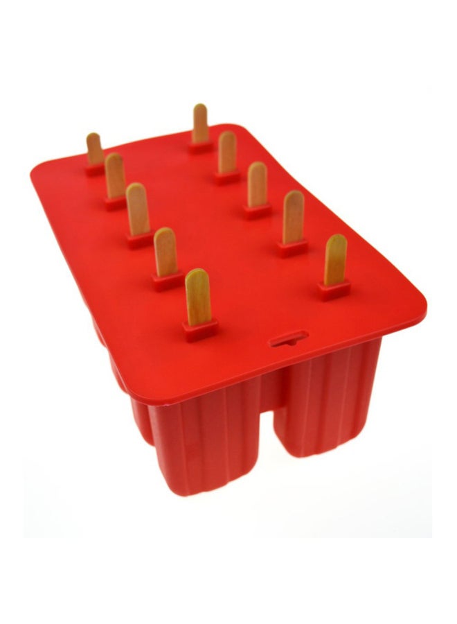 10-Hole Ice Cream Mould Red 23x14.5x10centimeter - Image 4