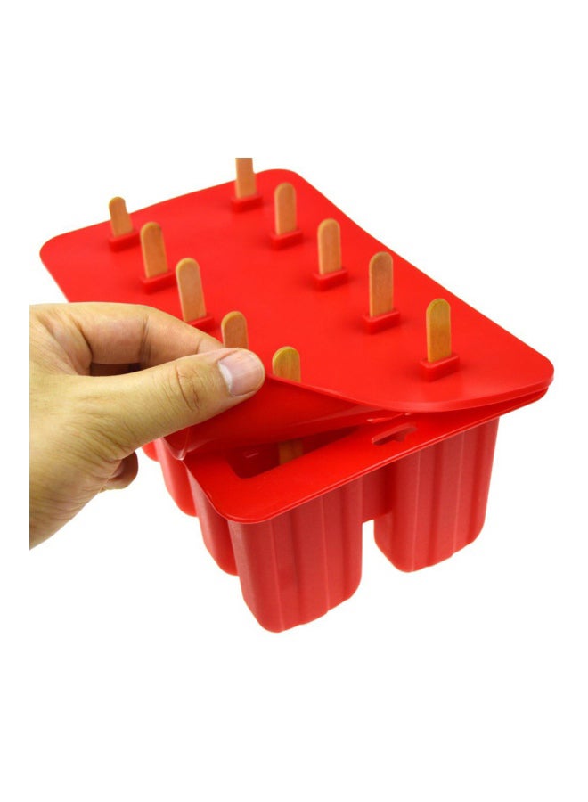 10-Hole Ice Cream Mould Red 23x14.5x10centimeter - Image 5
