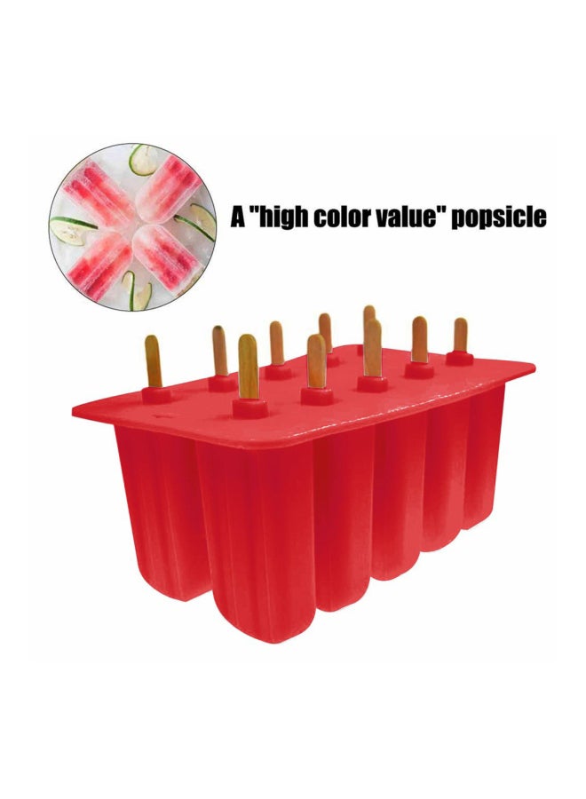 10-Hole Ice Cream Mould Red 23x14.5x10centimeter - Image 2