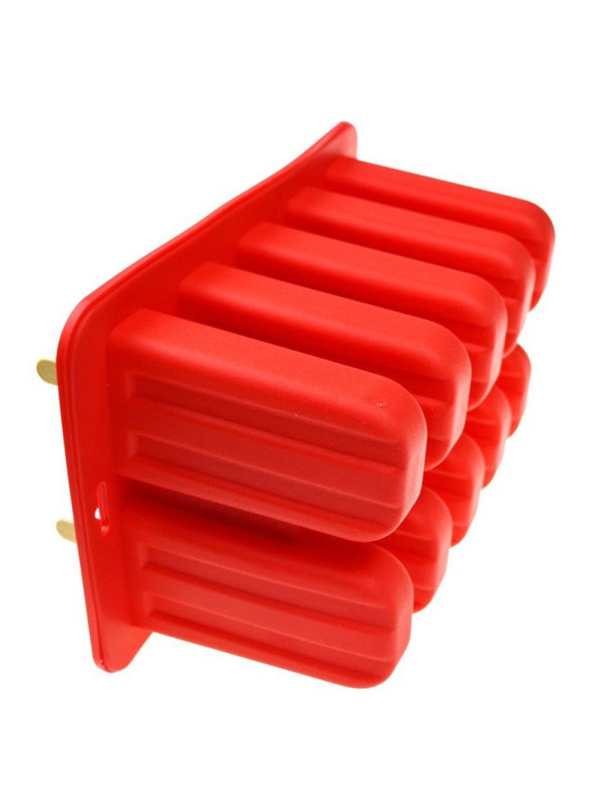 10-Hole Ice Cream Mould Red 23x14.5x10centimeter - Image 3