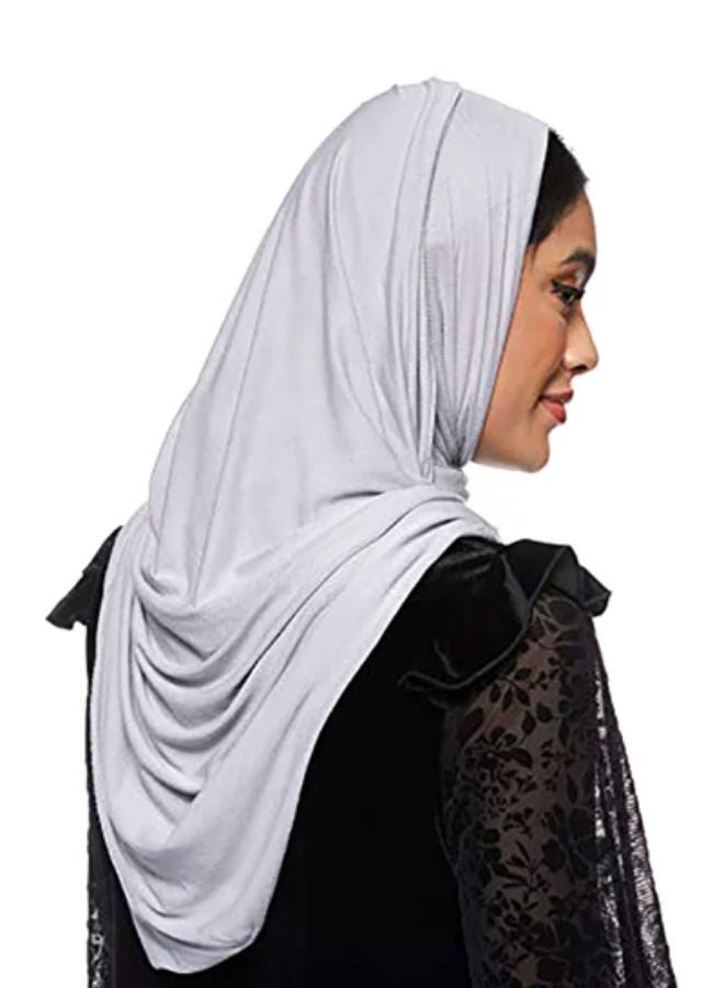 SHOPI حجاب شيلة مرن فضي - Image 4