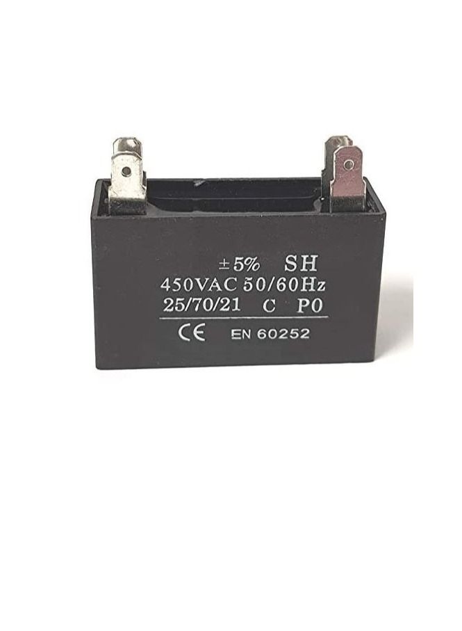 High Quality 2 Pin Rectangle Shaped Fan Capacitor 450 VAC | Black (2 PIN 3.5MFD (3.5µF))  - Image 2