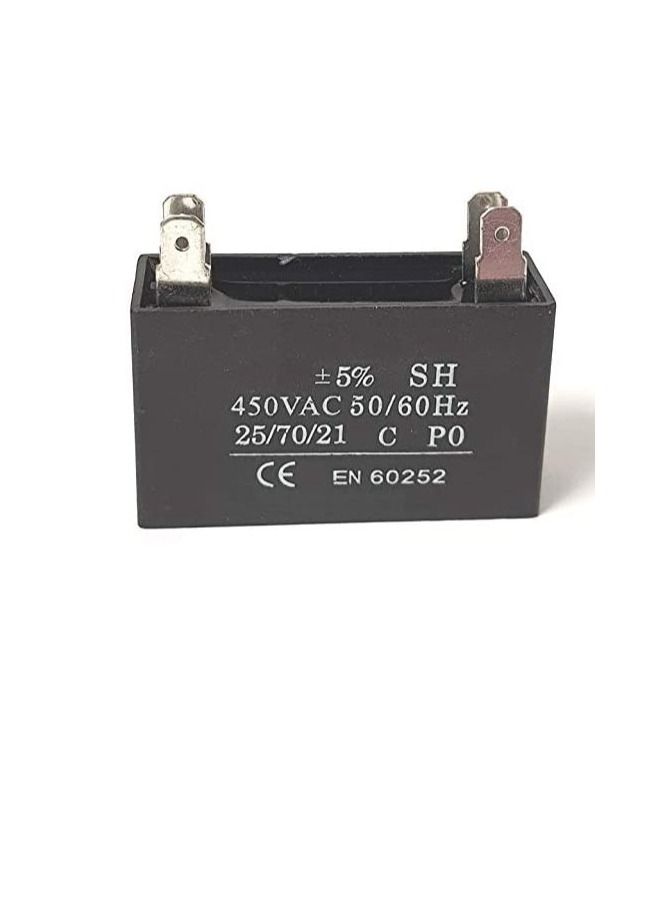 High Quality 2 Pin Rectangle Shaped Fan Capacitor 450 VAC | Black (2 PIN 3.5MFD (3.5µF))  - Image 1