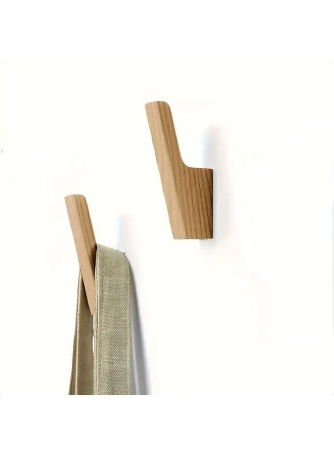 4pcs Rustic Wooden Hooks Handmade Coat Rack Easy Install for Doorway Bedroom Bathroom - Image 2