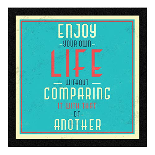 ArtX Paper Motivational Quote Enjoy Your Own Life Wall Frame Art Painting, Multicolor, Motivational, 13X13 in, Set of 1 - Image 1