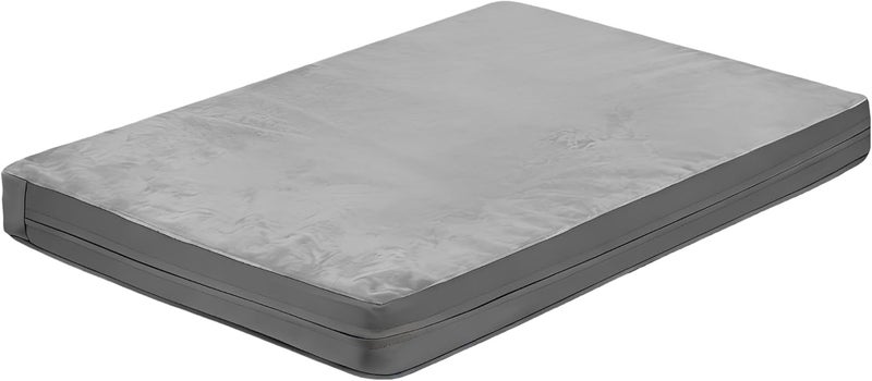 Gray Dog Bed, Large 34.6 in / 88 Cm for 36 in Crate, Dual-Sided with Flannel, Soft Foam Filling, Pu Leather Edge, Machine Washable - Image 1