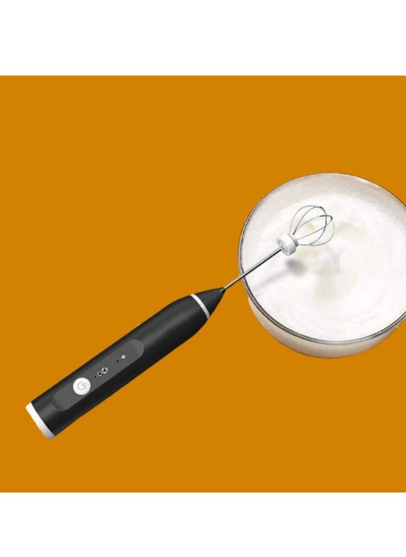 Rechargeable Milk Frother, Coffee Frother Yogurt mixer Egg beater Handheld Foam Maker Rechargeable Electric Foam Maker with 2 Stainless Whisks Speed Adjustable Durable Frother Drink portable Mixer