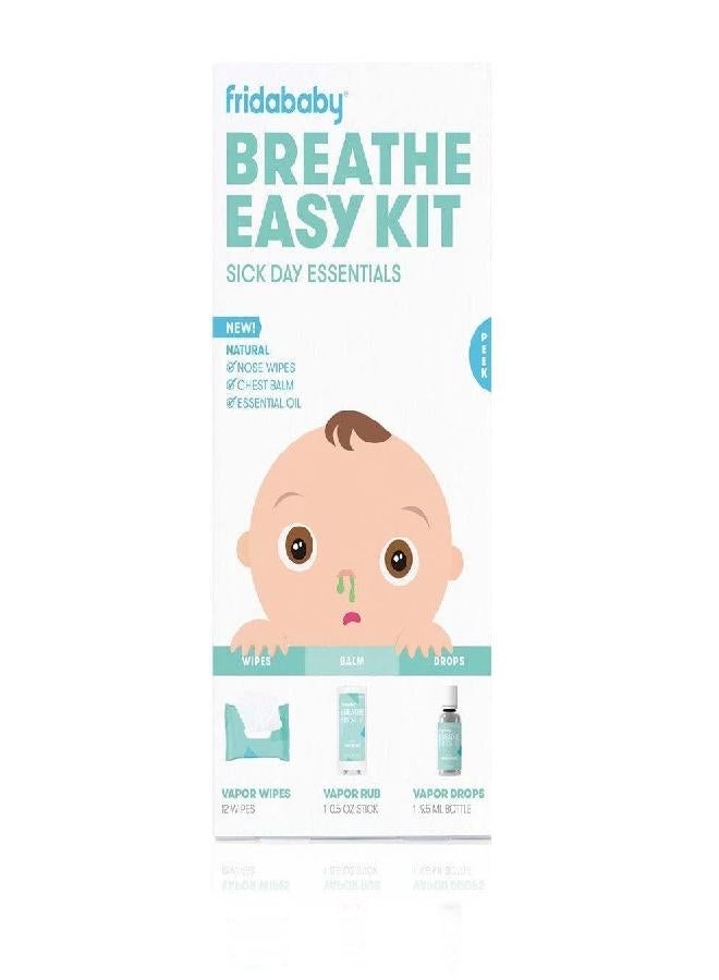 fridababy Frida Baby Breathe Easy Kit Sick Day Essentials - Natural Vapor Wipes, Organic Vapor Rub + Organic Vapor Drops, White - Image 2