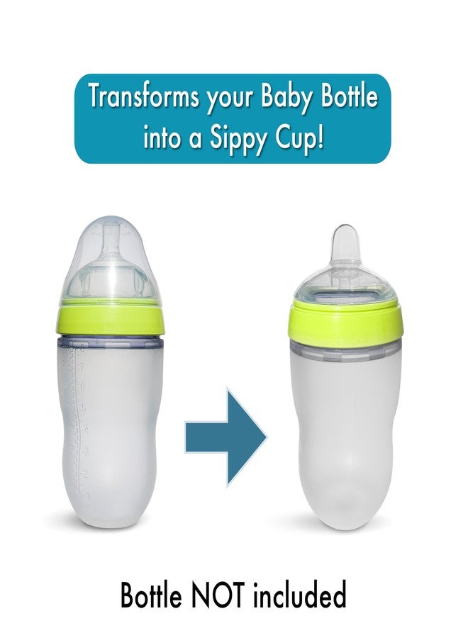BelBeyo Sippy Spout Nipples for Comotomo (original and Gen 2), Mason Glass and haakaa Baby Bottles, 2-Count, Food Grade Soft Silicone, Spill-proof, Transition Nipples, Converts to Sippy Cup BPA-free 4+ months - Image 4