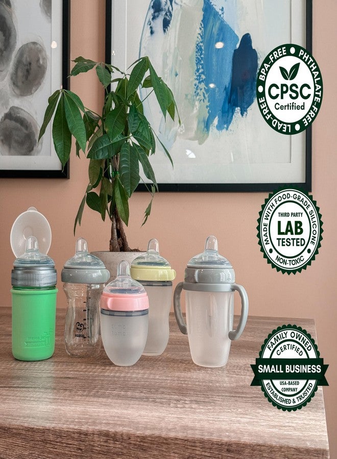 BelBeyo Sippy Spout Nipples for Comotomo (original and Gen 2), Mason Glass and haakaa Baby Bottles, 2-Count, Food Grade Soft Silicone, Spill-proof, Transition Nipples, Converts to Sippy Cup BPA-free 4+ months - Image 5