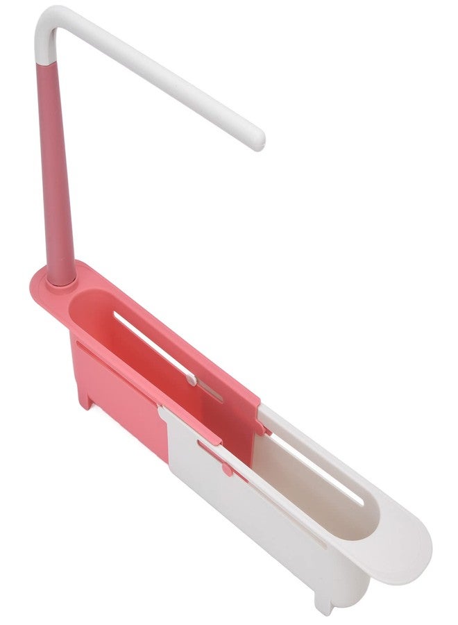 Zerodis Telescopic Sink Storage Rack, Telescopic 2in1 Sink Expandable Storage Drain Basket Towel Rack Under Sink Organizers Telescopic Sponge Soap Holder for Kitchen Sink (Red) - Image 1