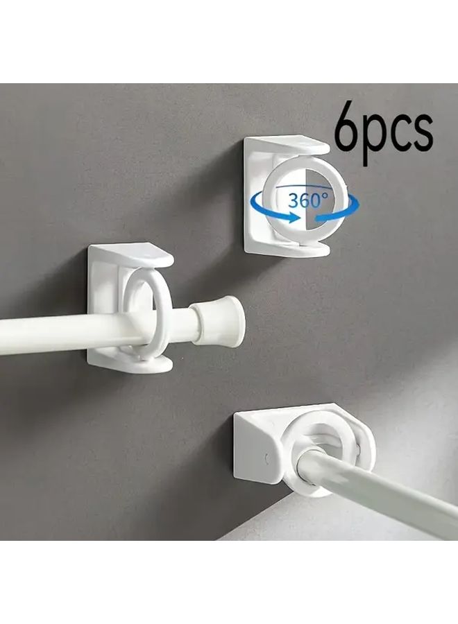 6 Pcs Heavy Duty Curtain Rods With No Drill Bracket 360 Rotating Space Saving Design Easy Installation - Image 5