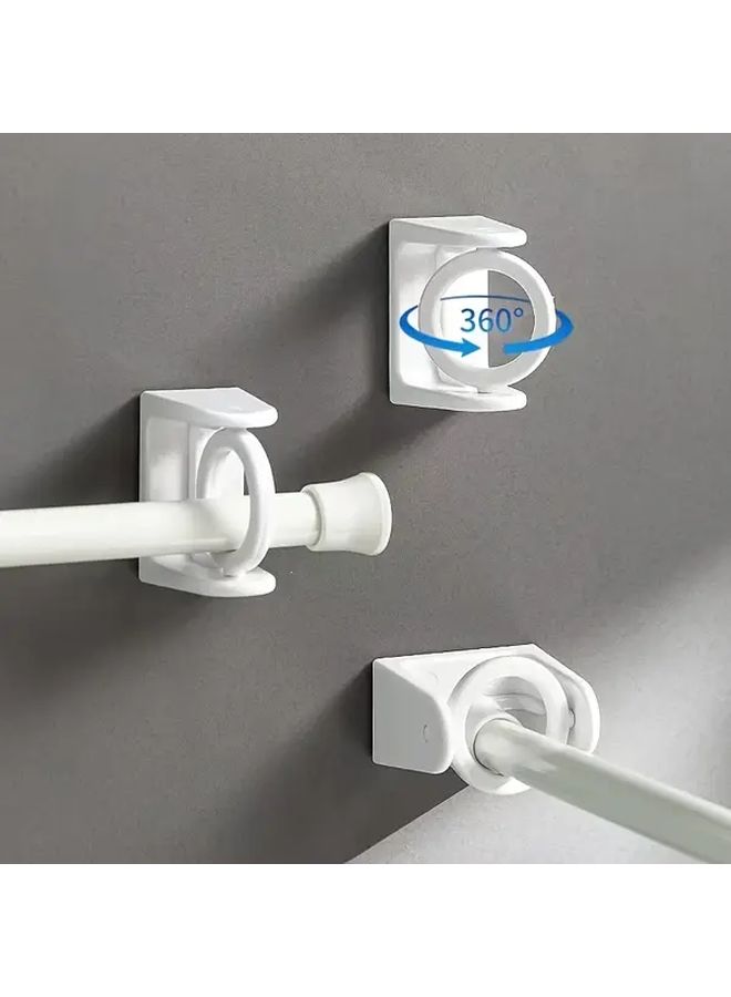 6 Pcs Heavy Duty Curtain Rods With No Drill Bracket 360 Rotating Space Saving Design Easy Installation - Image 1