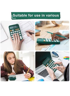 Generic 12 Digit Standard Calculator Office Desk with Large LCD Display for School Home and Business Use Automatic Sleep Hold one Hand Battery Solar Powered Green  - Image 5