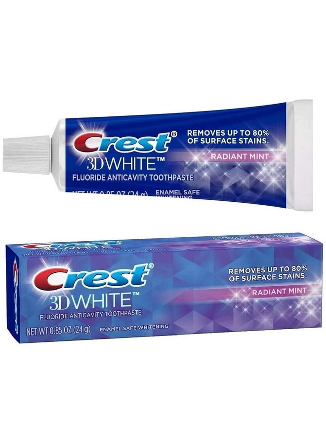Crest Crest 3D White Vivid Fluoride Anticavity Toothpaste, Radiant Mint 0.85 oz (Pack of 4)  - Image 1