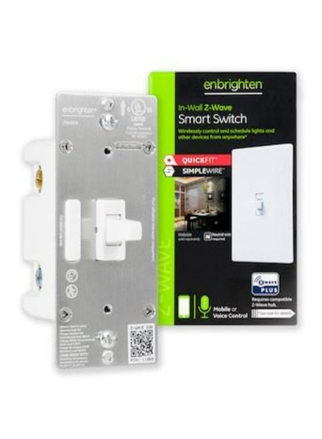 إنبرايتن مفتاح الإضاءة الذكي Enbrighten Almond Z-Wave Plus مع QuickFit وSimpleWire، جاهز بثلاثة اتجاهات، متوافق مع ، Google Assistant، ZWave Hub مطلوب، مكرر/موسع النطاق - Image 1