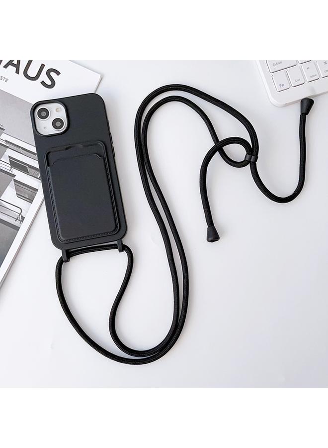 S-TOP Case For iPhone 15 Crossbody Lanyard Elastic Silicone Card Holder Phone Case - Image 1