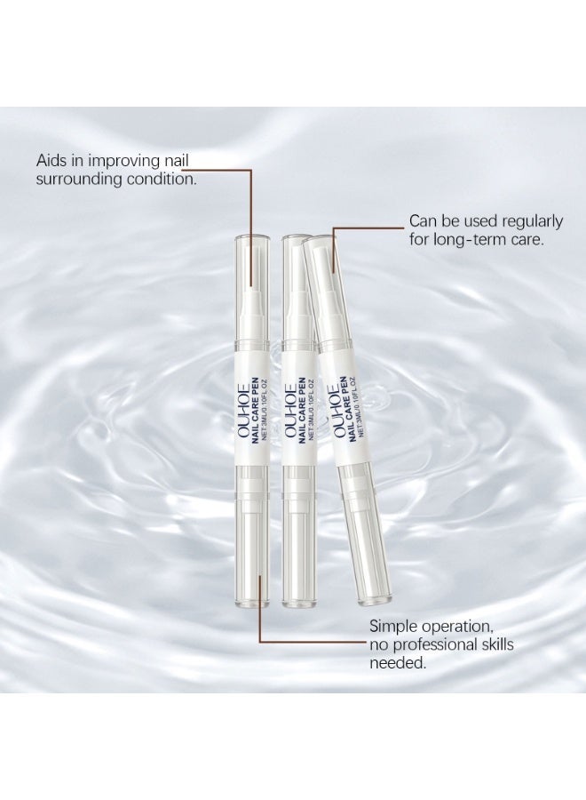 أوهو 3 أقلام زيت بشرة طبيعية للأظافر، زيت منعش للبشرة، مُرمم للبشرة طوال الليل، مُنعم للبشرة، واقي مقوي للأظافر، للبشرة التالفة، الأظافر الرقيقة - Image 2