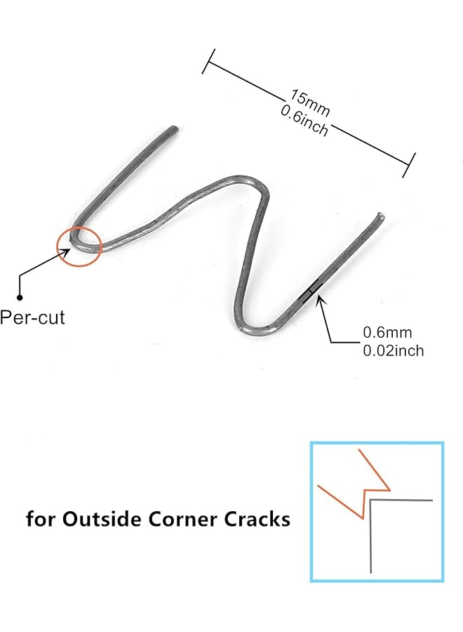 erorex 100Pcs 0.6Mm 0.8Mm Automotive Plastic Repair Machine Welding Hot Staples For All Cars 0.6Mm Inside Corner Hot Staples - Image 3