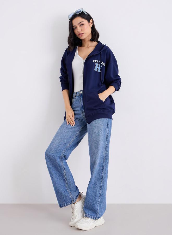 Styli Oversized Longline Zip Through Hoodie - Image 2