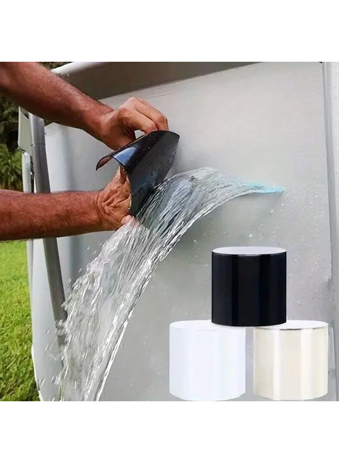 Black Leak Sealing Tape 10cm Wide Self Adhesive Waterproof PVC Sealant for Pipes and Tanks - Image 1