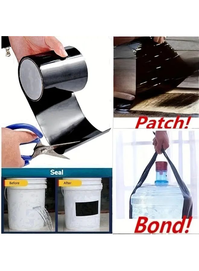 Black Leak Sealing Tape 10cm Wide Self Adhesive Waterproof PVC Sealant for Pipes and Tanks - Image 5