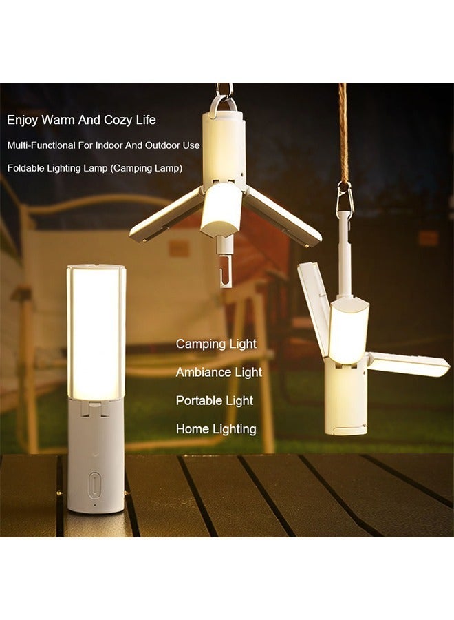 فانوس تخييم LED، مصباح تخييم قابل للشحن مع 3 أوضاع للضوء، أضواء تخييم خارجية قابلة للطي، مقاوم للماء والغبار IPX7 بسعة كبيرة 4000 مللي أمبير للتخييم، والمشي، وصيد السمك - Image 4